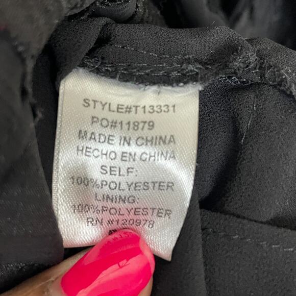 Entro Medium Black Velvet Striped Tiered Ruffle Top Goth‎ Whimsigoth Festival - Picture 2 of 7